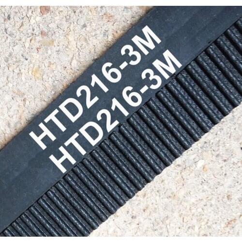 5 pieces 216 HTD3M timing belt length 216mm width 10mm 72 teeth rubber closed-loop 216-3M-10 S3M 3M 10 pulley for CNC machine