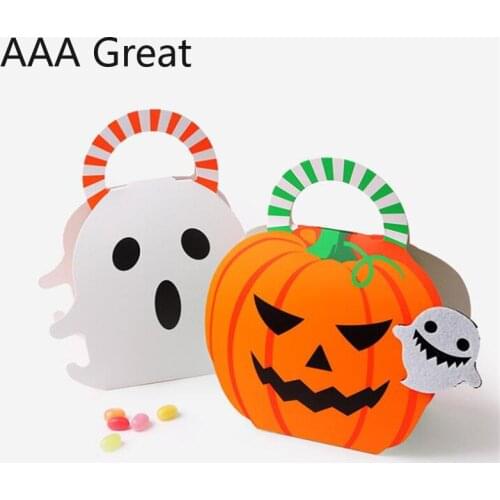 50Pcs/Lot Paper Candy Boxes Gift Bag Chocolate Birthday Present Packing Party Wedding Halloween Decoration Favors Pumpkin Boxes