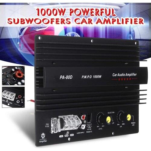 PA-80D 12V 1000W Car Audio High Power Amplifier Amp Board Powerful Subwoofer Bass Amp Car Player