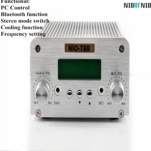 Free Shipping 1W/6W Stereo Bluetooth Transmissor NIO-T6B FM PLL Transmitter Kit With PC Control Function