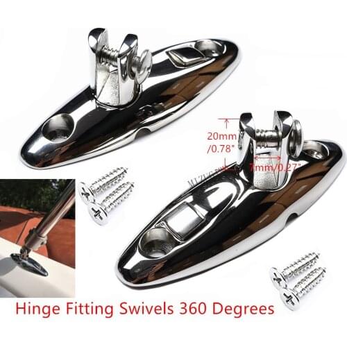 MIZUGIWA Quick Release Bimini Top Swivel Hinge Deck Side Mount W/Screws 316 Stainless Steel Pair