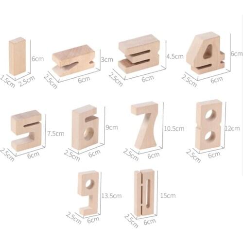 Wooden 1-10 Number Building Blocks Digital Puzzle Baby Early Educational Learning Montessori Toy