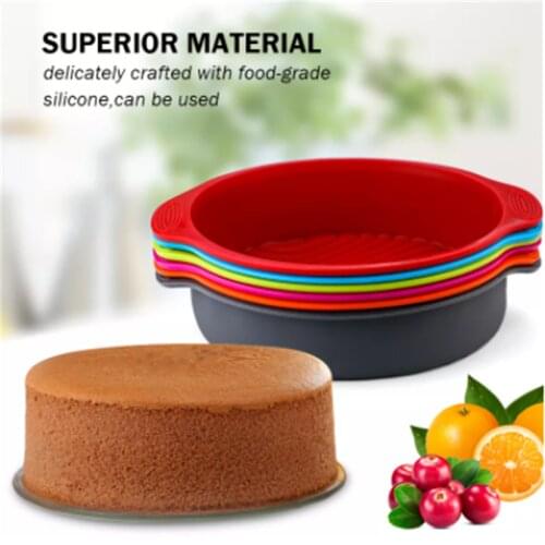 3D Cake Mold Bake Tool Silicone Round Food Grade Non Stick Cake Bakeware Loaf Bread Tray Dessert Silicone Molds Cake Tools