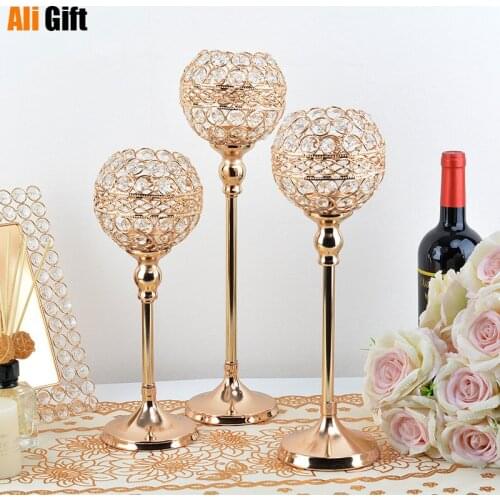 Crystal Hollow Candle Holder Metal Candlestick Festival Home Wedding Party Decoration Candle Accessory Desktop Candlesticks