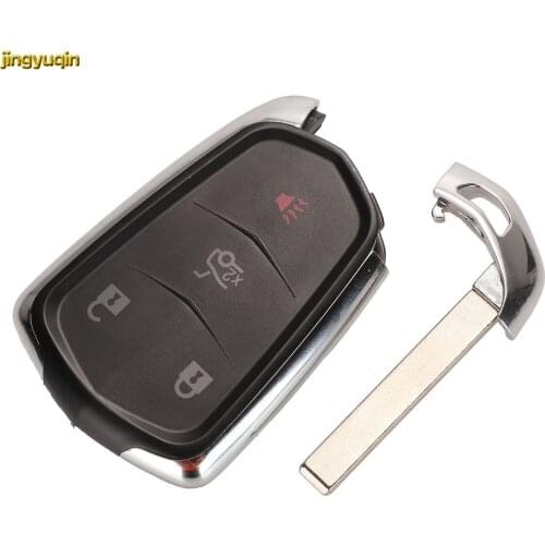 Jingyuqin 4 Buttons Smart Car Key Fob Shell For Cadillac ATS CT6 CTS SRX XT5 XTS 2014 2015 2016 Remote Key Housing Replacement