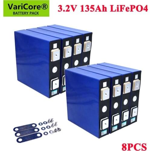 8PCS VariCore 3.2V 120Ah lifepo4 battery lithium iron phosphate LFP lithium solar 4S 12v 24V 120ah cells for EV Marine RV Golf