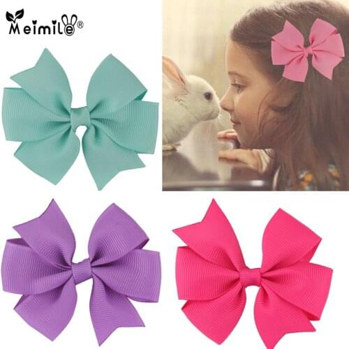 Meimile Bow Hair Clip For Girls Women Hair Accessories Rubber Band Fasion Hairpins To Kids Party Dress Up