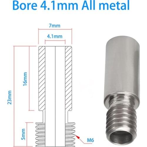 Mk8 Heat-Break Throats Reprap 2-In-1-Out 3d-Printer-Parts Chimera-Extruder 1.75mm Filament Bore 4.1mm Dual-Hotend Reprap V6