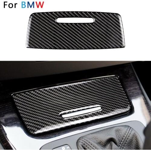 Carbon Fiber Sticker Interior Car Storage Box Panel Trim Cover Decals For BMW E90 E92 E93 3 Series 2005-12 Accessories