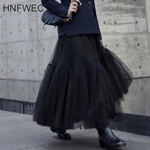 2020 new spring fashion womens clothing Pleated multi-layer mesh A-line big bottoms half-body skirt female V326