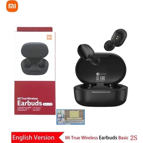 Original Redmi Airdots 2s Bluetooth Earphones Global Version Xiaomi Mi True Wireless Earbuds Basic 2S Gaming Low Latency Earbuds