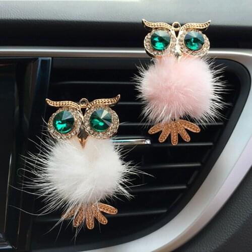 1Pcs Crystal Owl Car Air Freshener Auto Outlet Perfume Clip Interior Accessories Car-styling Vent Clip Solid Fragrance Diffuser