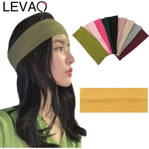 LEVAO High Elastic Soft Headbands Yoga Exercise Hairbands Bezel Knitting Turban New Women Girls Hair Accessories Headwear Ladies