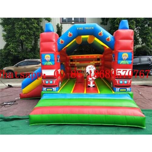 Firefighter inflatable slide trampoline combination for sale
