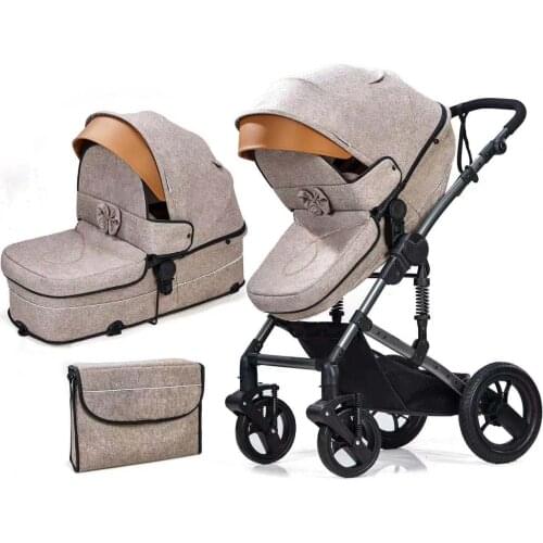 Luxury Baby Stroller 2 in 1 High Landscape Prams For Newborns Travel System Baby Folding Trolley Walker Foldable Car Carriage