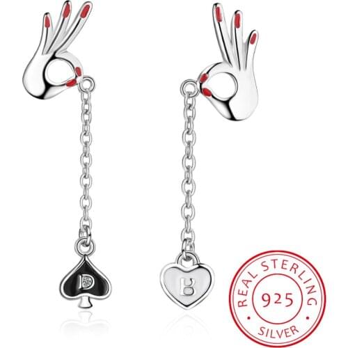 100% 925 Sterling Silver Stud Earrings For Women Girls Party Gift Pendientes Brincos Prevent allergy Female Jewelry