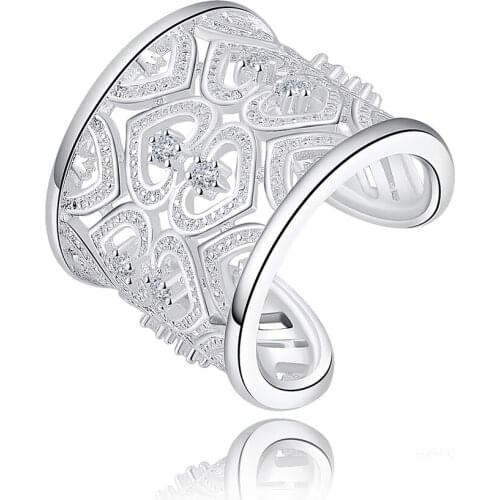 HXH QRX 925 Sterling Silver Heart AAA Zircon Ring For Women Party Engagement Gift Wedding Fashion Jewelry