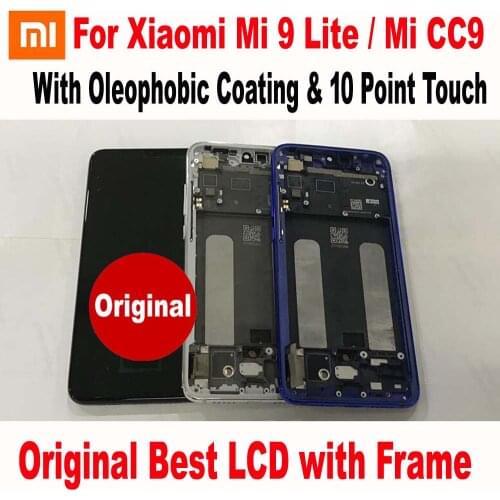100% Original Best Mi CC9 LCD Screen Display Touch Panel Digitizer with Frame Assembly Sensor For Xiaomi Mi 9 Lite Pantalla
