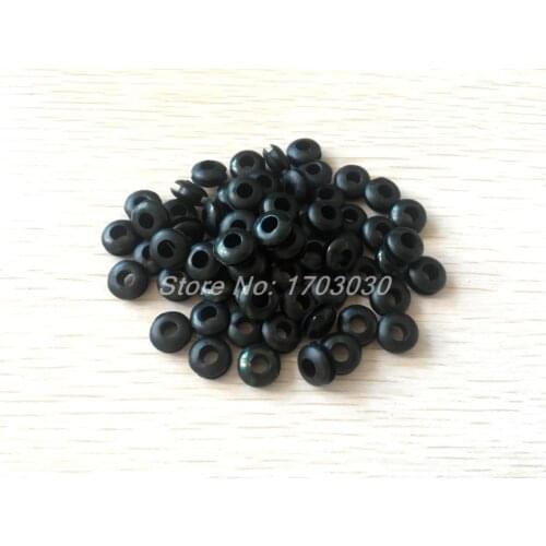 100pcs Blakc Rubber Wiring Grommets Ring Cable Protector 5mm Dia