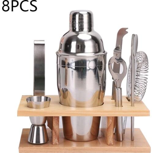 8pcs/Set 750ml Stainless Steel Cocktail Shaker Mixer Drink Bartender Browser Kit Bars Set Tools Barware Set Shaker Set