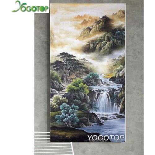 Large Mountain and River Full Drill square/round Diamond embroidery Chinese landscape pictures 5D DIY Diamond Painting YY1980