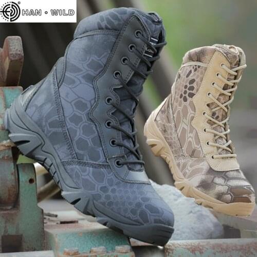 Men Military Tactical Army Boots Autumn Round Toe Zipper Leather Travel Casual Desert Shoes Male Combat Ankle Boot Mens