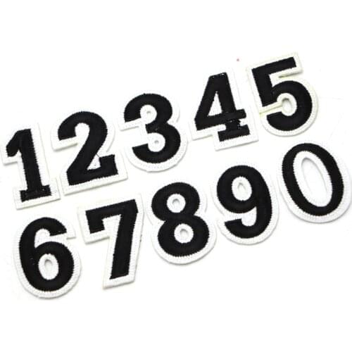 0-9 Number Embroidery Sew Iron On Patch Arabic Numerals Stickers For Badge Bag Hat Jeans Jackets Clothes DIY Applique Craft