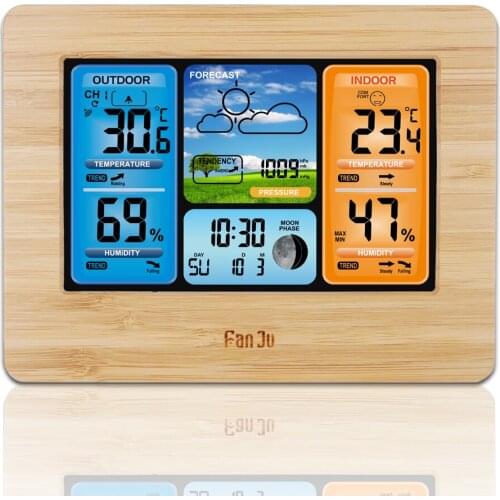 Digital Weather Station Alarm Clock Temperature Humidity Digital Clock Backlight Snooze Function Clock Useful For Decoration
