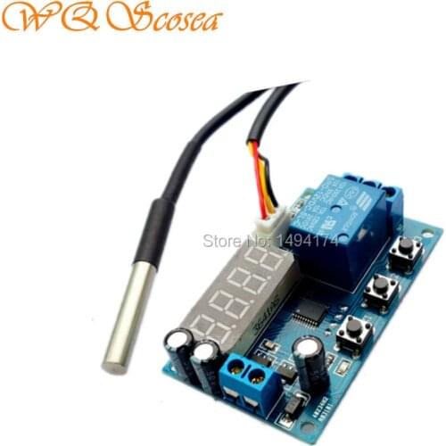 WQScosea QS336 12V Digital Intelligent Thermostat Incubator Switch DS18B20 Sensor Temperature Controller Delay Timer Time Rel