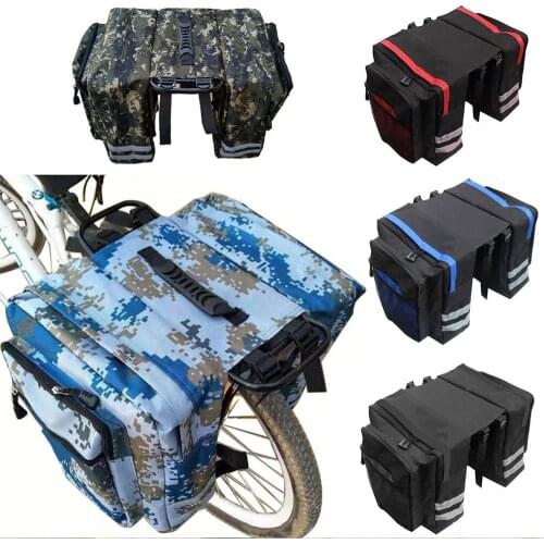 Bicycle Carrier Bag Rear Rack Bike Trunk Bag Luggage Pannier Back Seat Double Side Camouflage Cycling MTB Saddle Storage