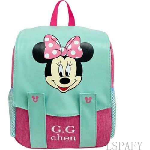 Disney Children Backpack Minnie Mouse kindergarten Students School Bags Cartoon Fashion Boys Girls Colorful Baby Backpack