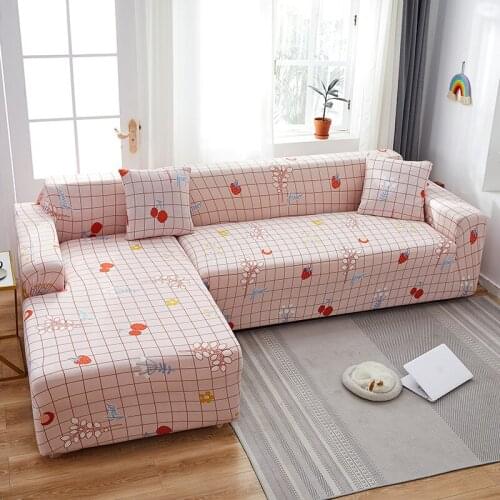 Elastic Sofa Cover Strawberry Stretch Slipcovers Sofa Sectional for Living Room Couch Cover Decor Single/Two/Three/Four Seat