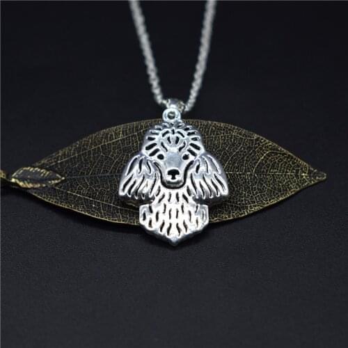 Elfin Trendy Poodle Necklace Gold Color Silver Color Dog Jewellery Toy Poodle Pudel Pendant Necklace Women steampunk