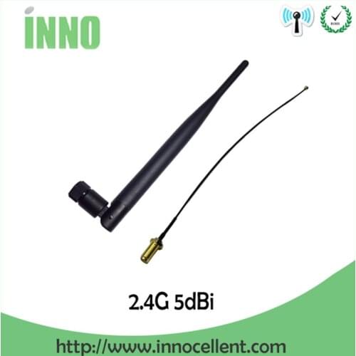 2pcs 2.4Ghz 5dbi Wifi Antenna SMA Male Omni-Directional SMA connector Wireless Router 2.4G Antena + 21cm Pigtail Cable