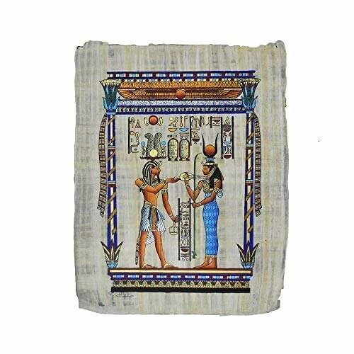 ISIS y Osiris sobre Papiro Original de 33x43 cm Hecho y Pintado a Mano en Egipto, Ref.56V-A