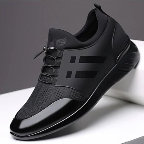 Oein 2020 Mens Sneakers Quality 6CM Increasing British Shoes New Breathable Summer Casual Sneakers Big Size Office Shoes Men