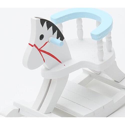 1:12 Doll House Mini Wood Horse Chair Simulation Baby Doll Supplies Accs