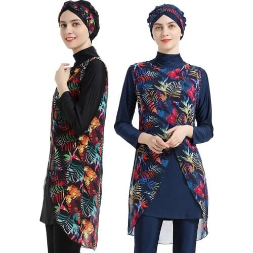 Muslim Swimwear Islamic Women Modest Hijab Plus Size Burkinis Wear Swimming Bathing Suit Beach Full Coverage Swimsuit