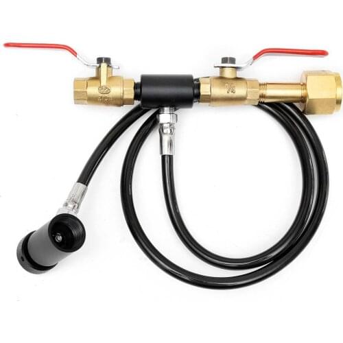 Paintball CO2 Fill Station Tank Bottle Refill Filler Dual Valve With 37 Inch High Pressure Hose Paintball Accessories