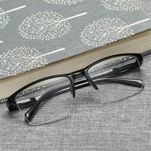 Iboode Half Frame Reading Glasses Presbyopic Eyeglasses Male Female Far Sight Ultralight Eyewear With Strength +25 To +400