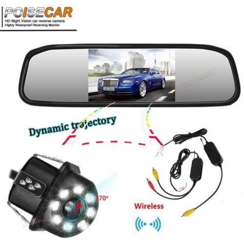 Original 4.3 Inch Car Rear View Reverse Camera System Monitor With Trajectory Moving Parking lines Video Wireless Back Up Camera