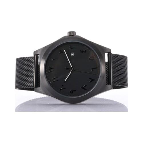 Full Black Steel Watches Date Functions Quartz Movement Japanese Luxury Man