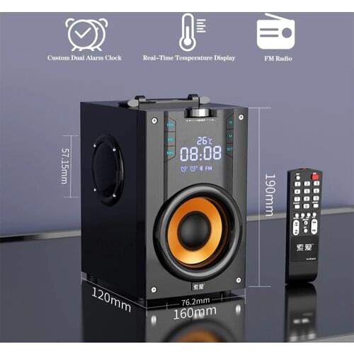 SOAIY Portable Bluetooth Speaker Larger power Column outdoor Loudspeakers Subwoofer computer speaker of Music center with remote
