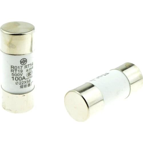 AC 500V 32A~125A Amp 22x58mm Electronic Quick Fast Blow Acting Cylindrical Ceramic Fuses Links 22*58mm RO17 RT14 RT19 am4