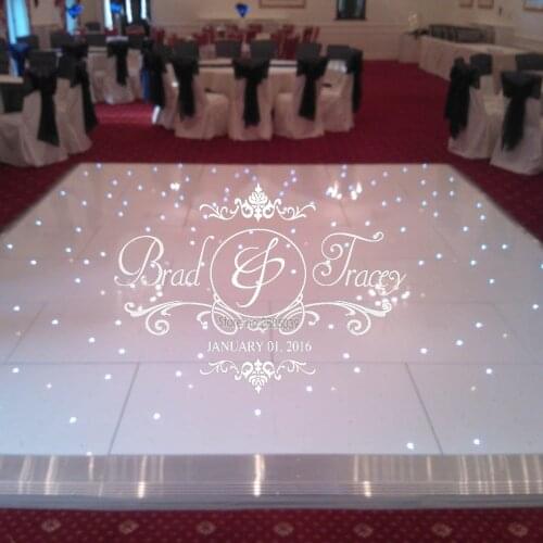 Reception Party Theme Dance Floor Decals Wedding Day Personalized Design Names Vinyl Lettering Floor Stickers Custom Name LC904
