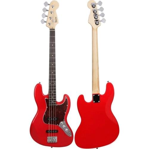 Professional 4 String Electric Bass Guitar Red 20 Frets Sapele Bass Guitar Stringed Instrument With Connection Cable Wrenches