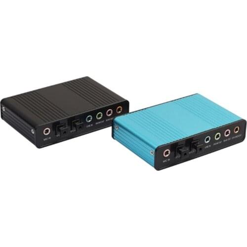 Professional USB Sound Card 6 Channel 5.1 Optical External Headphone Microphone Audio Converter for PC Laptop Computer D7YC