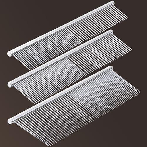 Pet Dog Stainless Steel Different Spaced Rounded Teeth Shedding Grooming Comb