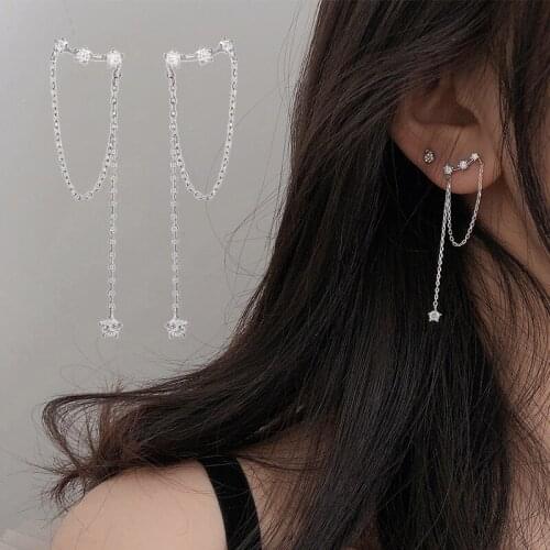 DW Fashion Long Tassel Crystal Earrings boucle d'oreille Long Drop Earring for Women Fashion Jewelry Gift Jewelry For Women