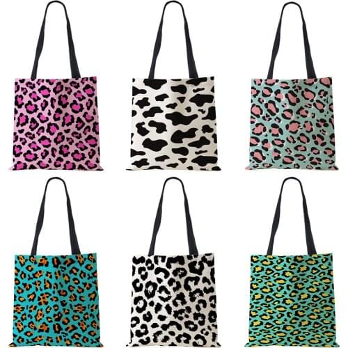 Leopard Grain Printed Handbag Shoulder Bag Womens Large Tote Ladies Casual Leisure Shopping Hand Bag Outdoor